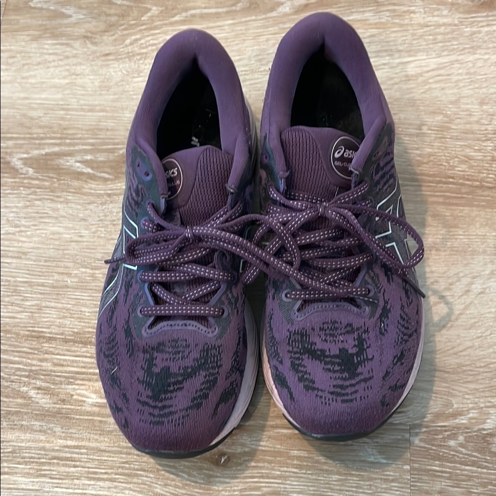 Asics Purple Athletic Shoes Sleek Design Mesh Upper